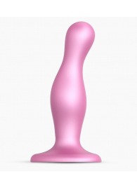 Розовая насадка Strap-On-Me Dildo Plug Curvy size M - Strap-on-me - купить с доставкой в Бердске