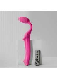 Ярко-розовый безремневой страпон Strap-on-me Vibrating Bendable Strap-On size XL - Strap-on-me - купить с доставкой в Бердске