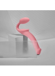 Розовый безремневой страпон Strap-on-me Semi-Realistic Bendable Strap-On size L - Strap-on-me - купить с доставкой в Бердске