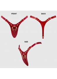 Красный пояс для фиксации насадок Strap-On-Me Leatherette Harness Fabulous - Strap-on-me - купить с доставкой в Бердске