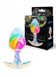 Яркая анальная пробка со спиралевидным рельефом - 9 см. - AnaLove