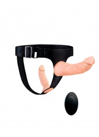 Женский страпон с 2 насадками, вибрацией и пультом ДУ - Erowoman-Eroman - купить с доставкой в Бердске