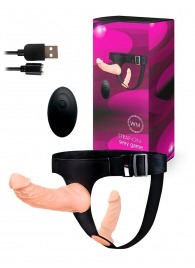 Женский страпон с 2 насадками, вибрацией и пультом ДУ - Erowoman-Eroman - купить с доставкой в Бердске