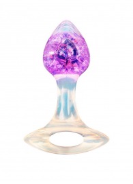Сиреневатая анальная пробка с ручкой - 8,5 см. - AnaLove