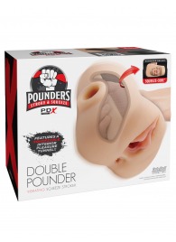 Телесный мастурбатор с вибрацией Double Pounder Vibrating Squeeze Stroker - Pipedream - в Бердске купить с доставкой