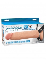 Телесный пустотелый фаллопротез 9’’ Hollow Silicone Strap-On - 24,1 см. - Pipedream - купить с доставкой в Бердске