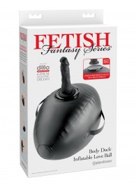 Черный надувной мяч с платформой для фиксации дилдо Body Dock Inflatable Love Ball - Pipedream - купить с доставкой в Бердске