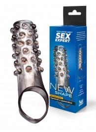 Дымчатая насадка на пенис с выпуклостями - 11 см. - Sex Expert - в Бердске купить с доставкой