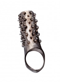 Дымчатая насадка на пенис с шипами и выпуклостями - 12,5 см. - Sex Expert - в Бердске купить с доставкой