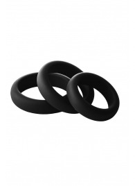 Набор из 3 черных эрекционных колец Smooth Silicone Cockring Pack - Dream Toys - в Бердске купить с доставкой
