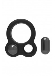 Черное эрекционное кольцо с утяжелителями Cockring Dual Weight - Dream Toys - в Бердске купить с доставкой