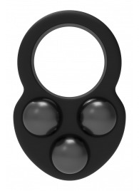Черное эрекционное кольцо с утяжелителями - Dream Toys - в Бердске купить с доставкой