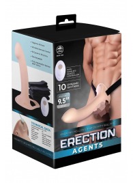 Телесный полый страпон с вибрацией Erection Agents - 24,1 см. - NMC - купить с доставкой в Бердске