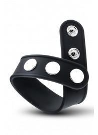 Черное эрекционное кольцо на кнопках - Blush Novelties - в Бердске купить с доставкой