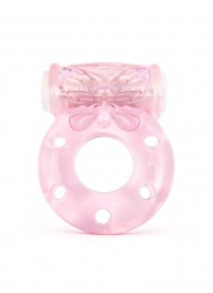 Розовое эрекционное виброкольцо с бабочкой - 1137 - в Бердске купить с доставкой