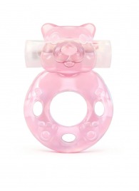 Розовое эрекционное виброкольцо в форме мишки - 1137 - в Бердске купить с доставкой