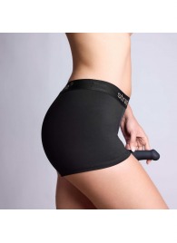 Черные трусики-боксеры для фиксации насадок Strap-on-me Harness Lingerie Allure - size M - Strap-on-me - купить с доставкой в Бердске