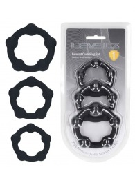 Набор из 3 эрекционных колец Beaded Silicone Cockring Set - Shots Media BV - в Бердске купить с доставкой