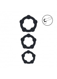 Набор из 3 эрекционных колец Beaded Silicone Cockring Set - Shots Media BV - в Бердске купить с доставкой