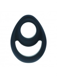 Черное эрекционное кольцо Double Ergo Silicone Cockring - Shots Media BV - в Бердске купить с доставкой