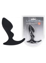 Черная анальная пробка для массажа простаты Double Ripple Silicone Prostate Massager - Shots Media BV - в Бердске купить с доставкой