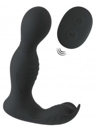 Черная анальная пробка с вибрацией, вращением и пультом ДУ RC Butt Plug with 2 Functions - Orion - в Бердске купить с доставкой