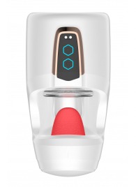 Белый мастурбатор с язычком и возвратно-поступательными движениями - Secwell - в Бердске купить с доставкой