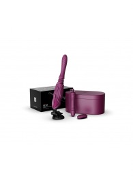 Фиолетовая секс-машина с функцией нагрева, насадками и присоской Sesh - Zalo - купить с доставкой в Бердске