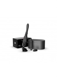 Черная секс-машина с функцией нагрева, насадками и присоской Sesh - Zalo - купить с доставкой в Бердске