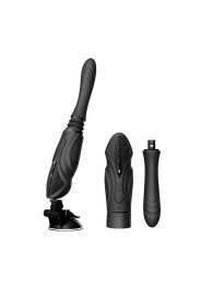 Черная секс-машина с функцией нагрева, насадками и присоской Sesh - Zalo - купить с доставкой в Бердске