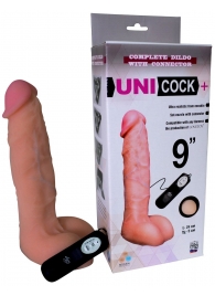 Фаллическая насадка Харнесс UNICOCK 9  с вибрацией - 24 см. - LOVETOY (А-Полимер) - купить с доставкой в Бердске