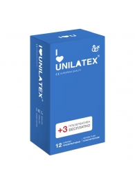 Классические презервативы Unilatex Natural Plain - 12 шт. + 3 шт. в подарок - Unilatex - купить с доставкой в Бердске