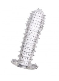 Гелевая прозрачная насадка c шипами - 12 см. - Toyfa Basic - в Бердске купить с доставкой