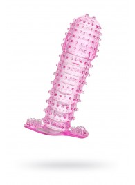 Гелевая розовая насадка с шипами - 12 см. - Toyfa Basic - в Бердске купить с доставкой
