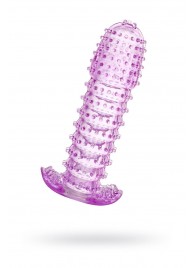 Гелевая фиолетовая насадка с шипами - 12 см. - Toyfa Basic - в Бердске купить с доставкой