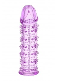 Гелевая фиолетовая насадка на фаллос с шипами - 12 см. - Toyfa Basic - в Бердске купить с доставкой