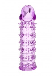 Гелевая фиолетовая насадка на фаллос с шипами - 12 см. - Toyfa Basic - в Бердске купить с доставкой
