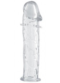 Гладкая прозрачная насадка с усиками под головкой - 12,5 см. - Toyfa Basic - в Бердске купить с доставкой