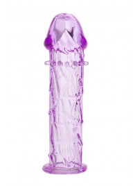 Гладкая фиолетовая насадка с усиками под головкой - 12,5 см. - Toyfa Basic - в Бердске купить с доставкой