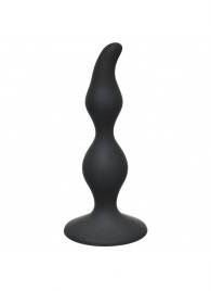 Чёрная анальная пробка Curved Anal Plug Black - 12,5 см. - Lola Games