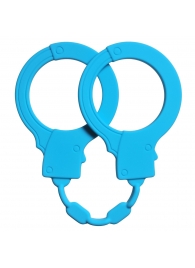 Голубые силиконовые наручники Stretchy Cuffs Turquoise - Lola Games - купить с доставкой в Бердске