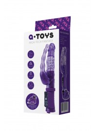 Фиолетовый анально-вагинальный вибратор на присоске A-toys - A-toys
