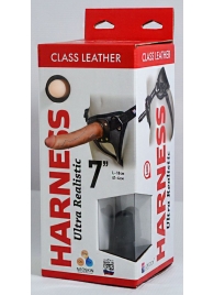 Насадка-фаллоимитатор на кожаных трусиках Harness Ultra Realistic 7  - 18 см. - LOVETOY (А-Полимер) - купить с доставкой в Бердске