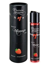 Массажное масло с ароматом клубники Huile de Massage Gourmande Fraise des Bois - 59 мл. - Plaisir Secret - купить с доставкой в Бердске