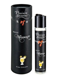 Массажное масло с ароматом пина колады Huile de Massage Gourmande Pina Colada - 59 мл. - Plaisir Secret - купить с доставкой в Бердске