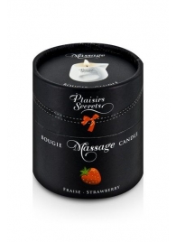 Массажная свеча с ароматом клубники Bougie de Massage Gourmande Fraise - 80 мл. - Plaisir Secret - купить с доставкой в Бердске