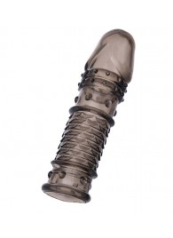 Дымчатая закрытая насадка ToyFa XLover с чешуйками и пупырышками - 13,5 см. - ToyFa - в Бердске купить с доставкой