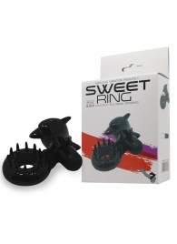 Чёрное эрекционное виброкольцо Sweet Ring с дельфинчиком - Baile - в Бердске купить с доставкой