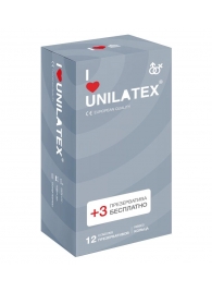Презервативы с рёбрами Unilatex Ribbed - 12 шт. + 3 шт. в подарок - Unilatex - купить с доставкой в Бердске