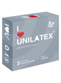 Презервативы с рёбрами Unilatex Ribbed - 3 шт. - Unilatex - купить с доставкой в Бердске